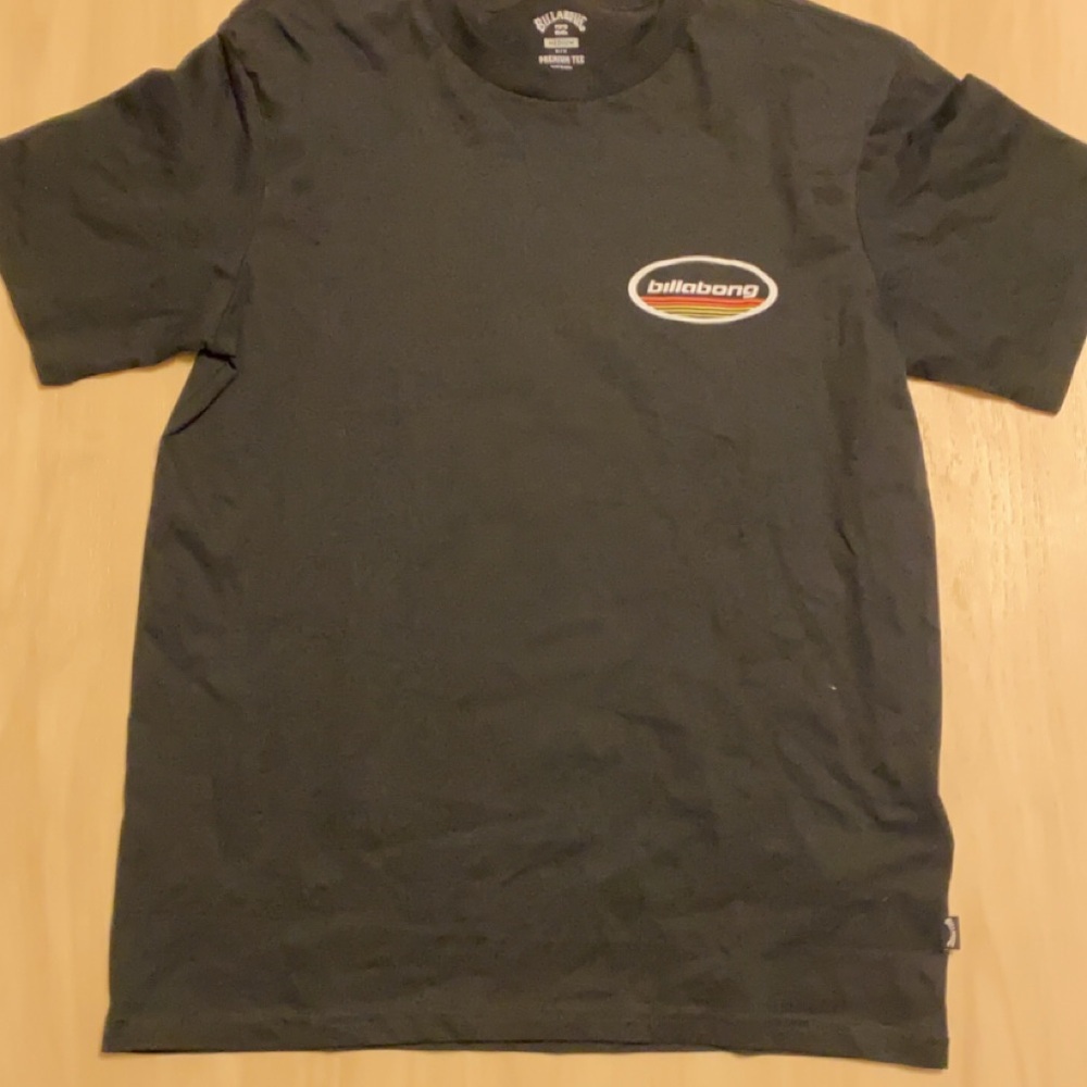 Billabong Black Short Sleeve Tee with Retro Oval Logo